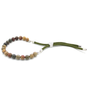 18K Gold Plated Gemstone Moss String Bracelet – Picasso Jasper