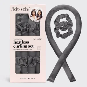 Satin Heatless Curling Set – Charcoal